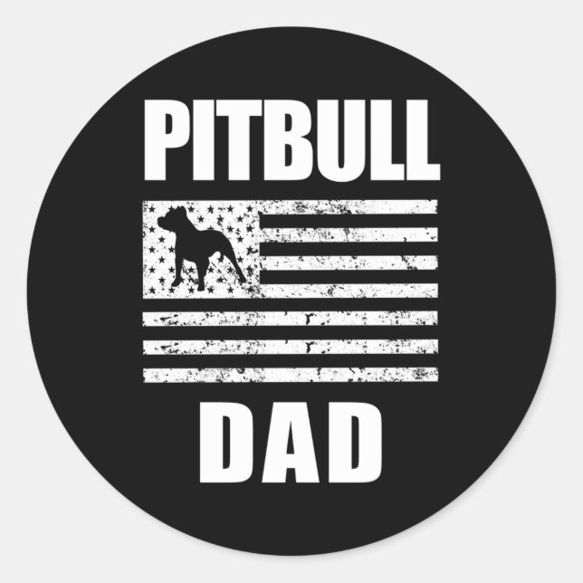 Proud Pitbull Dad American Bully 'S Classic Round Sticker (Front)