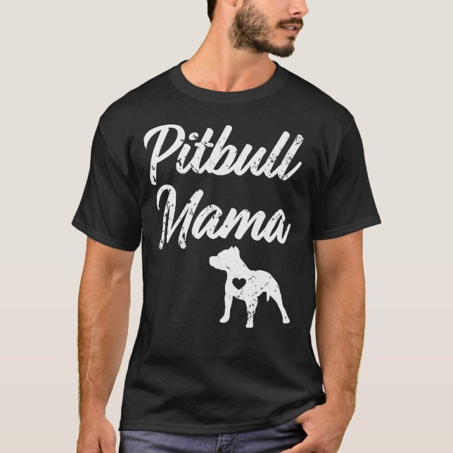 Proud Pitbull Mama Womens Pit Bull Dog T-Shirt (Front)