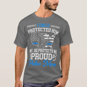Proud Police Mom Law Enforcement Thin Blue Line Co T-Shirt