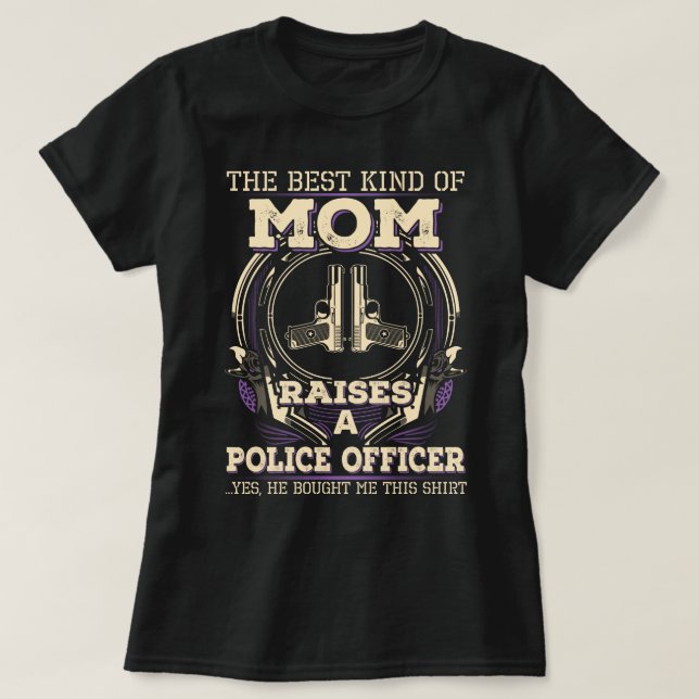 Proud Police Officer's Mom T-Shirt (Design Front)