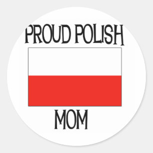 Proud Polish Mom Classic Round Sticker