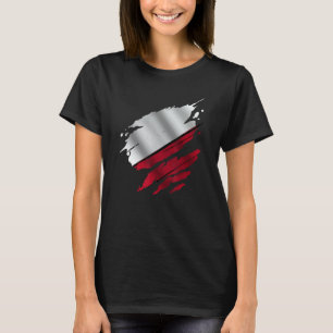 Proud Polish Ripped Poland Flag T-Shirt