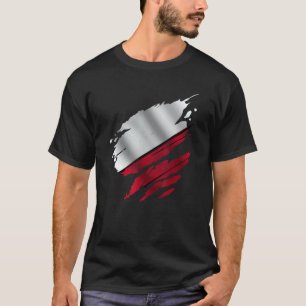 Proud Polish Ripped Poland Flag T-Shirt