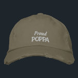 Proud POPPA-Father's Day OR Birthday Embroidered Hat<br><div class="desc">If you think your father is just the best... then this will be a great gift for him for Father's Day, or his birthday... OR even Grandparent's Day from the kids. Features the text "Proud POPPA" in white embroidery on a cute ball cap, but of course you can customize the...</div>
