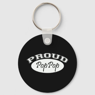 Proud PopPop (White) Keychain