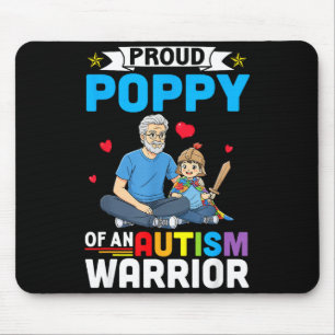 Proud Poppy Autism Awareness Warrior Support For G Mouse Pad