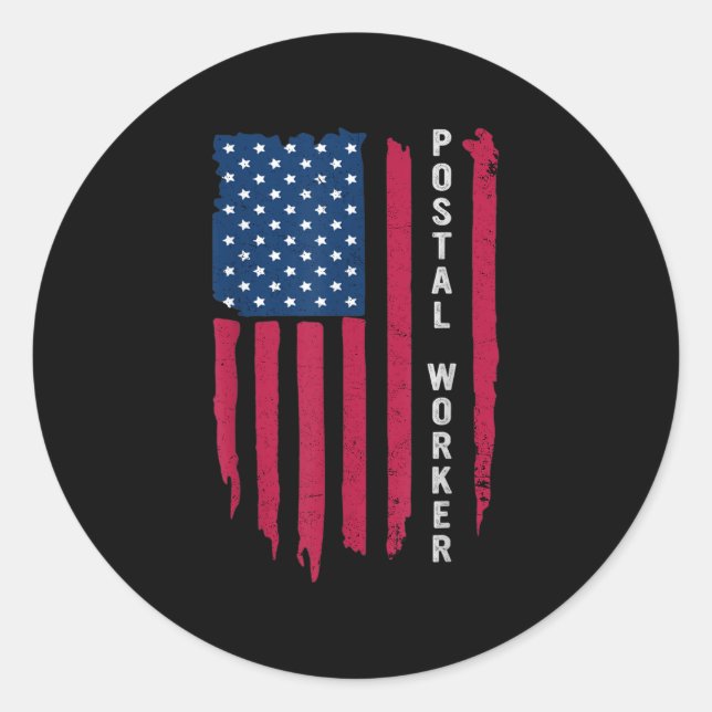 Proud Postal Worker Postmaster Us Post Service Mem Classic Round Sticker (Front)