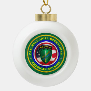 Proud Psychological Operations Veteran Ceramic Ball Christmas Ornament