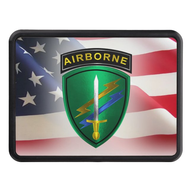 Proud Psychological Operations Veteran Trailer Hitch Cover (Front)