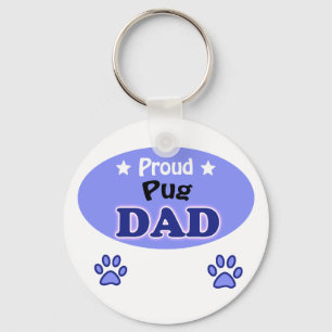 Proud Pug Dad Keychain