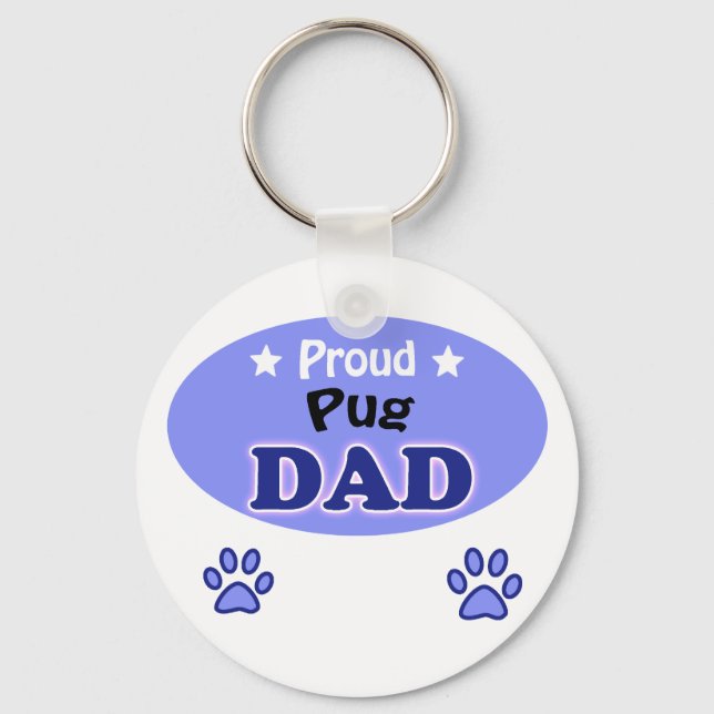 Proud Pug Dad Keychain (Front)
