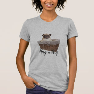 proud pug mom hug a pug love pet dog tshirt design