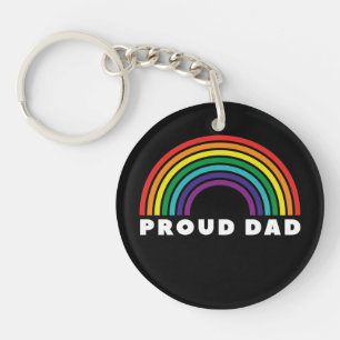 Proud Rainbow Dad Keychain