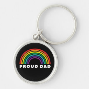 Proud Rainbow Dad Keychain