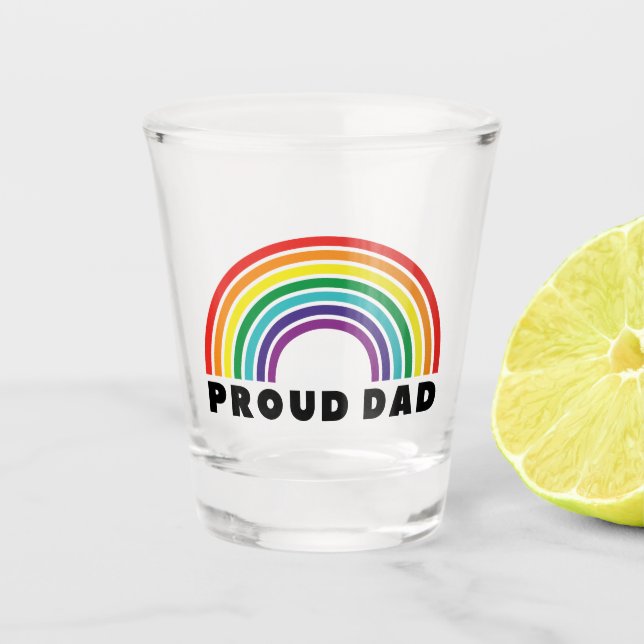 Proud Rainbow Dad Shot Glass (Front)