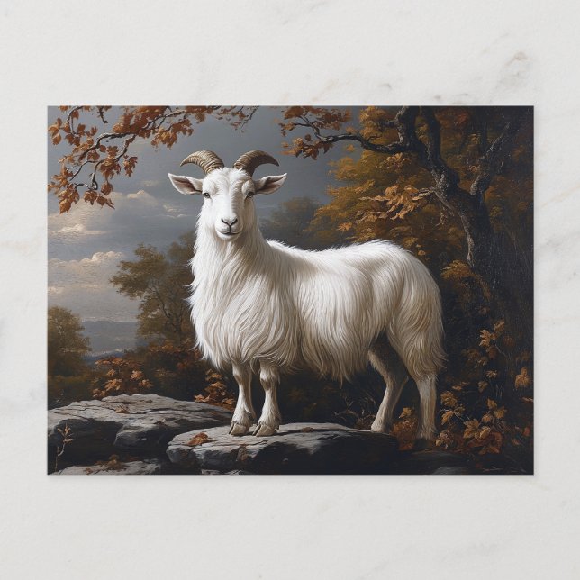 Proud Ram Vintage Style Painting Postcard (Front)