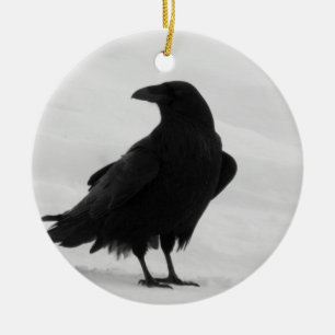 Proud Raven Ceramic Ornament