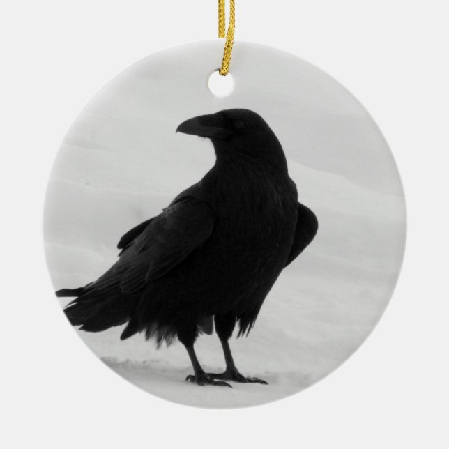 Proud Raven Ceramic Ornament (Front)