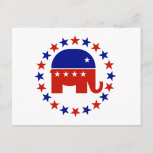 Proud Republican Circle Stars Postcard