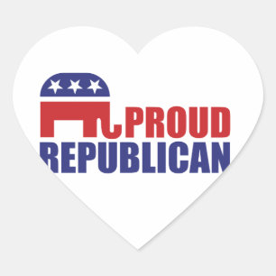 Proud Republican Elephant Heart Sticker