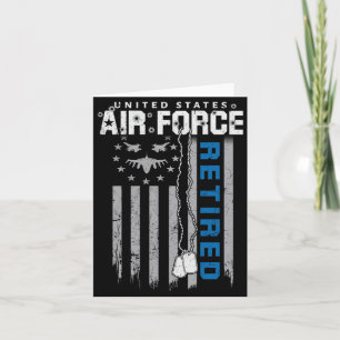 Proud retired air force veteran flag military vet card