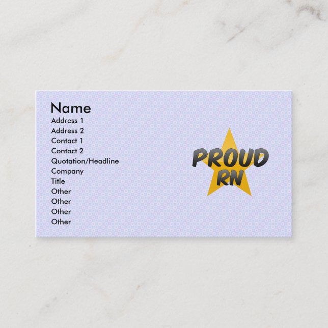 Proud Rn Business Card (Front)