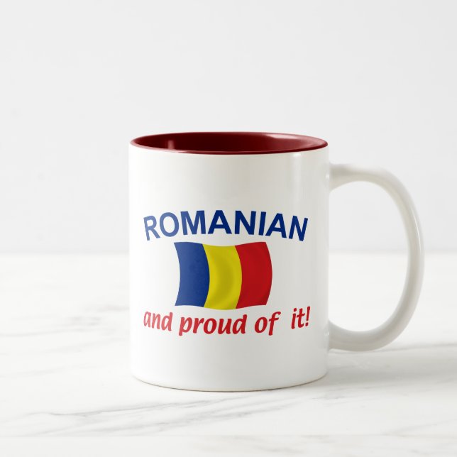 Proud Romanian Two-Tone Coffee Mug (Right)