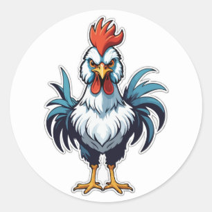Proud Rooster - A Colourful and Vibrant Symbol Classic Round Sticker