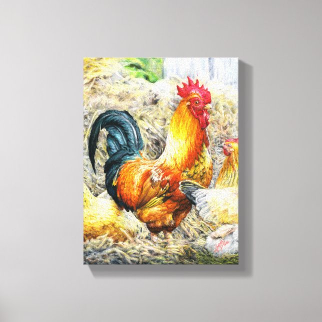 Proud Rooster Canvas Print (Front)