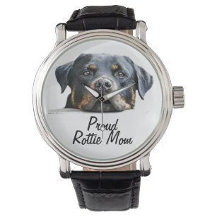 Proud Rottie Mom Rottweiler Dog Face Watch