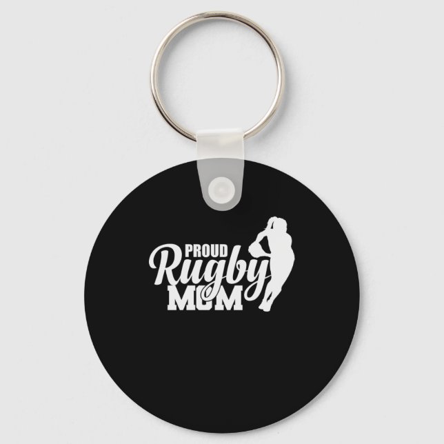 Proud Rugby Mom Football Sport Spieler Keychain (Front)