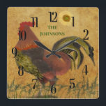 PROUD RUSTIC ROOSTER LARGE CLOCK<br><div class="desc">I love this photo and this rooster. I have the photo on the wall in my living room in New York City -- so it doesn't matter where you live, if you fall in love with this piece of art photography. Can also make a unique gift idea for another rural...</div>