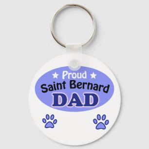Proud Saint Bernard Dad Keychain