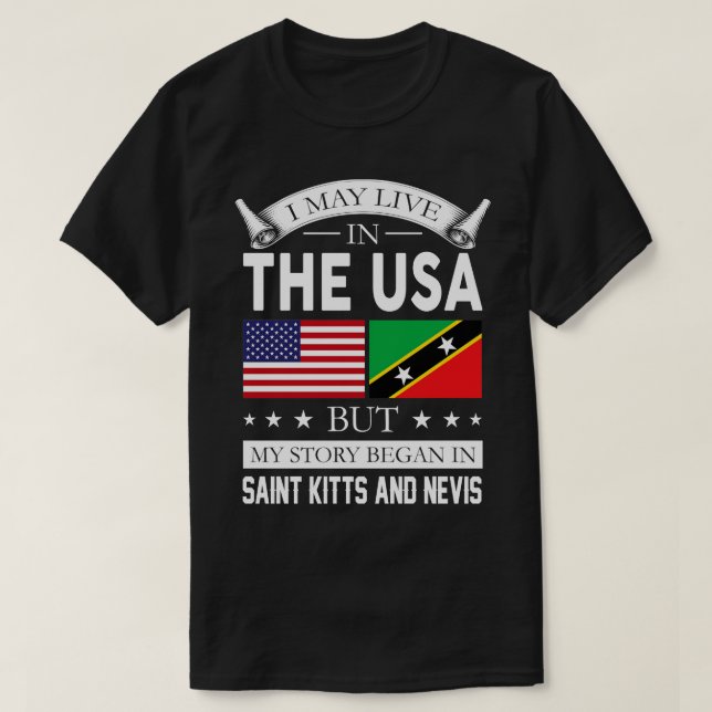 Proud Saint Kitts and Nevis Roots Funny gift T-Shirt (Design Front)