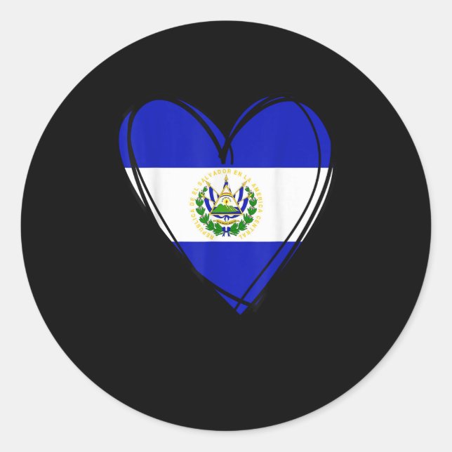 Proud Salvadoran Boy My Hello El Salvador Flag Hea Classic Round Sticker (Front)