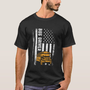 Proud School Bus Driver Summer Patriotic Back to S T-Shirt