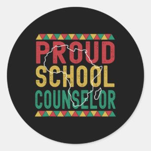 Proud School Counsellor Pride Black History Month Classic Round Sticker