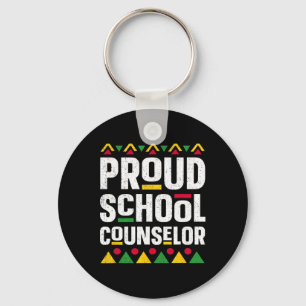 Proud School Counselor Africa Pride Black History Keychain