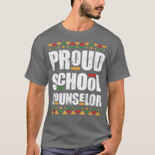 Proud School Counselor Africa Pride Black History  T-Shirt