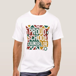 Proud School Counselor Geometric Earthy Design T-Shirt