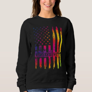 Proud School Social Worker Us Flag Sweatshirt