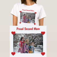 Proud Second Mom Stepmom Photo Hearts Bonus Mom