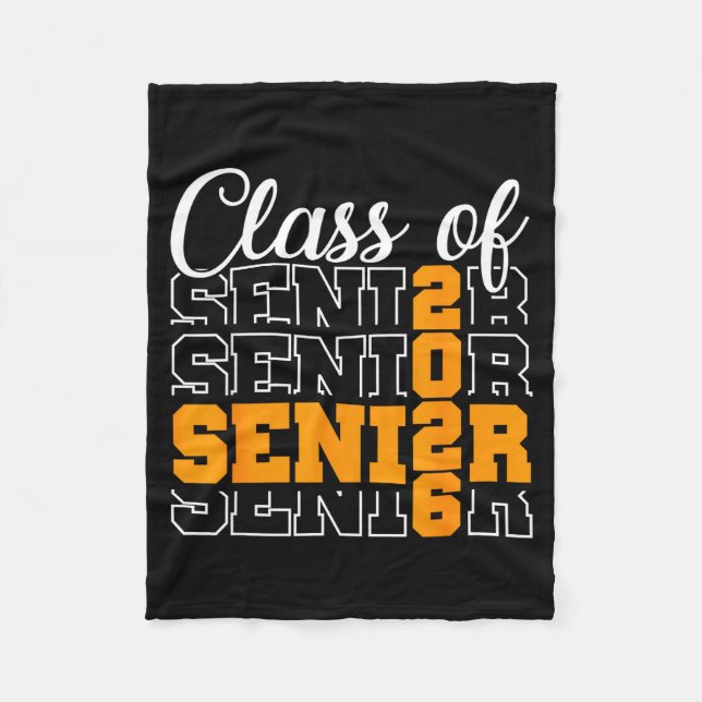 Proud senior 2026 graduation high school class of fleece blanket (Front)