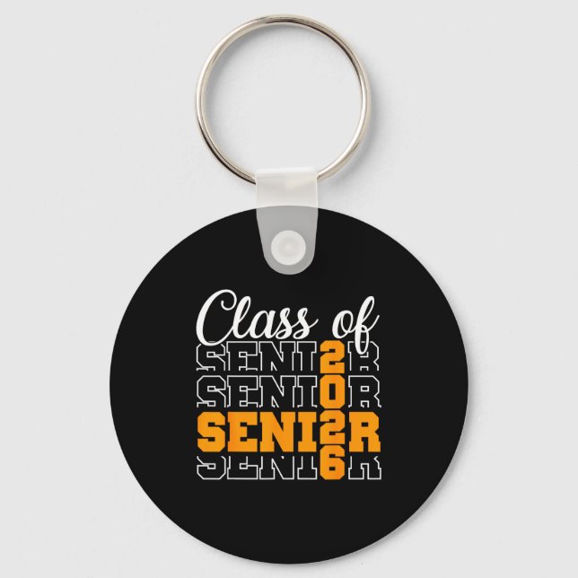 Proud senior 2026 graduation high school class of keychain (Front)
