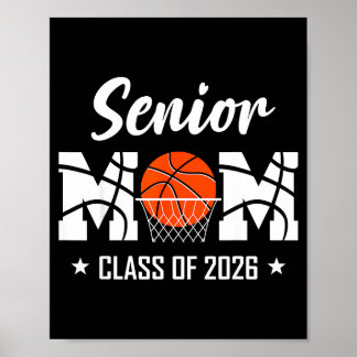 Proud senior basketball mom 2026 graduation poster