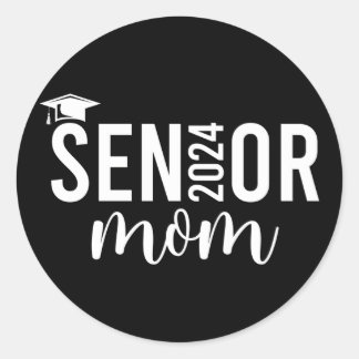 Proud Senior Mom 2024 Class Of 2024 Mama Of Senior Classic Round Sticker