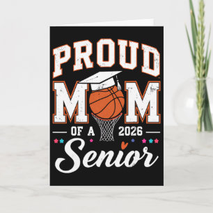 Proud Senior Mom Cl Of 2026 Sketll Graduation Moth Card