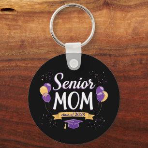 Proud Senior Mom Class of 2025 Customizable Keychain