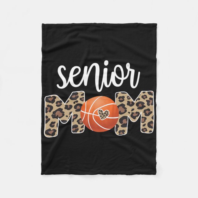 Proud Senior Mom Sketll Player Senior Mama  Fleece Blanket (Front)