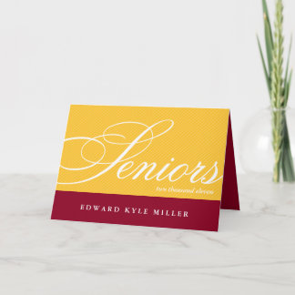 Proud seniors gold maroon graduation announcement
